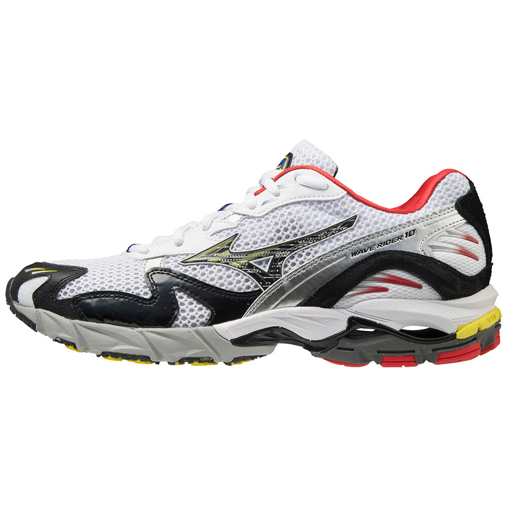 Tênis Mizuno Wave Rider 10 - Homem - Branco/Pretas/Vermelhas - QMAWG4063